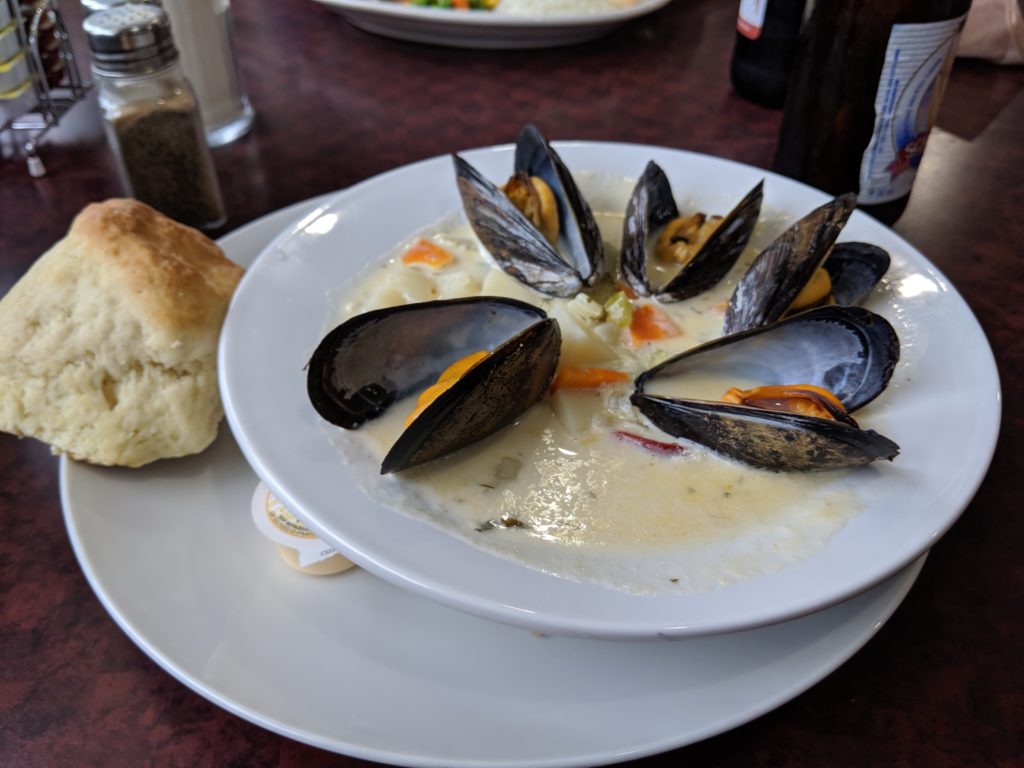 Some of the best seafood chowder at the St. Peters Bayside Inn restaurant