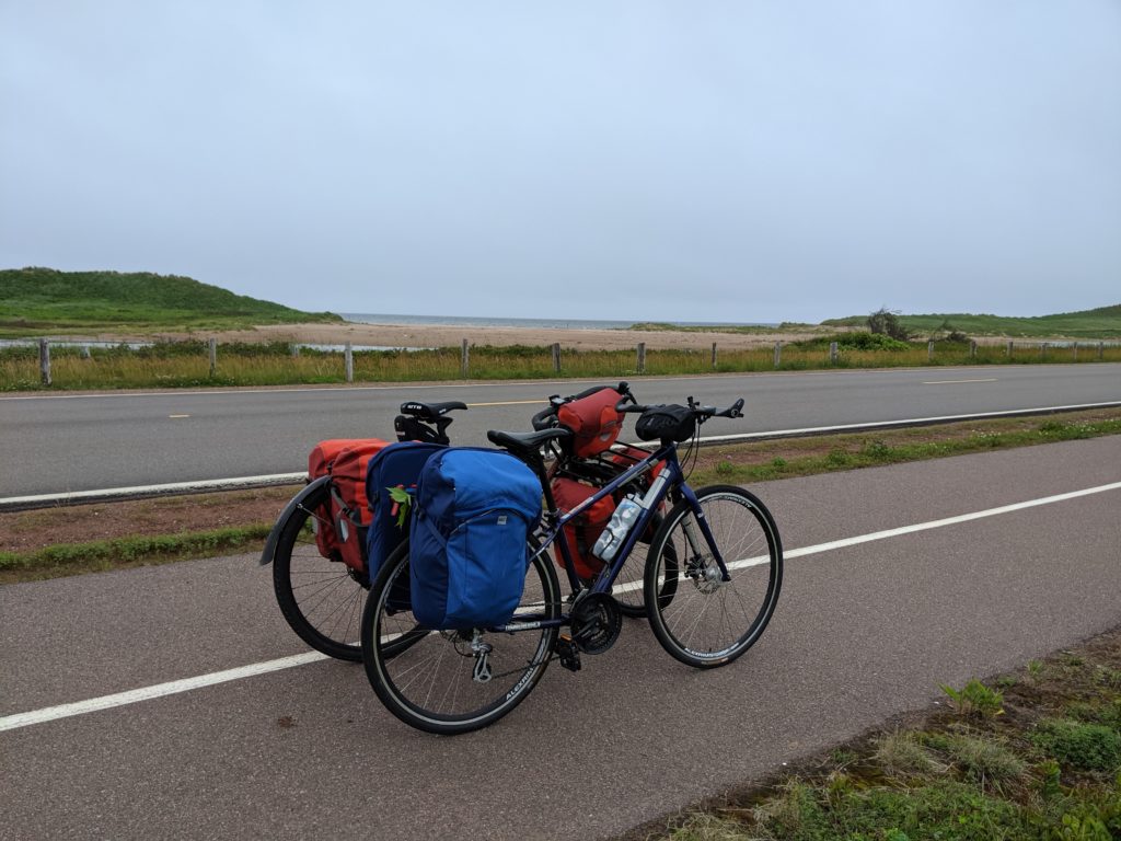 Beautiful coastal scenery along the bike path in PEI National Park.